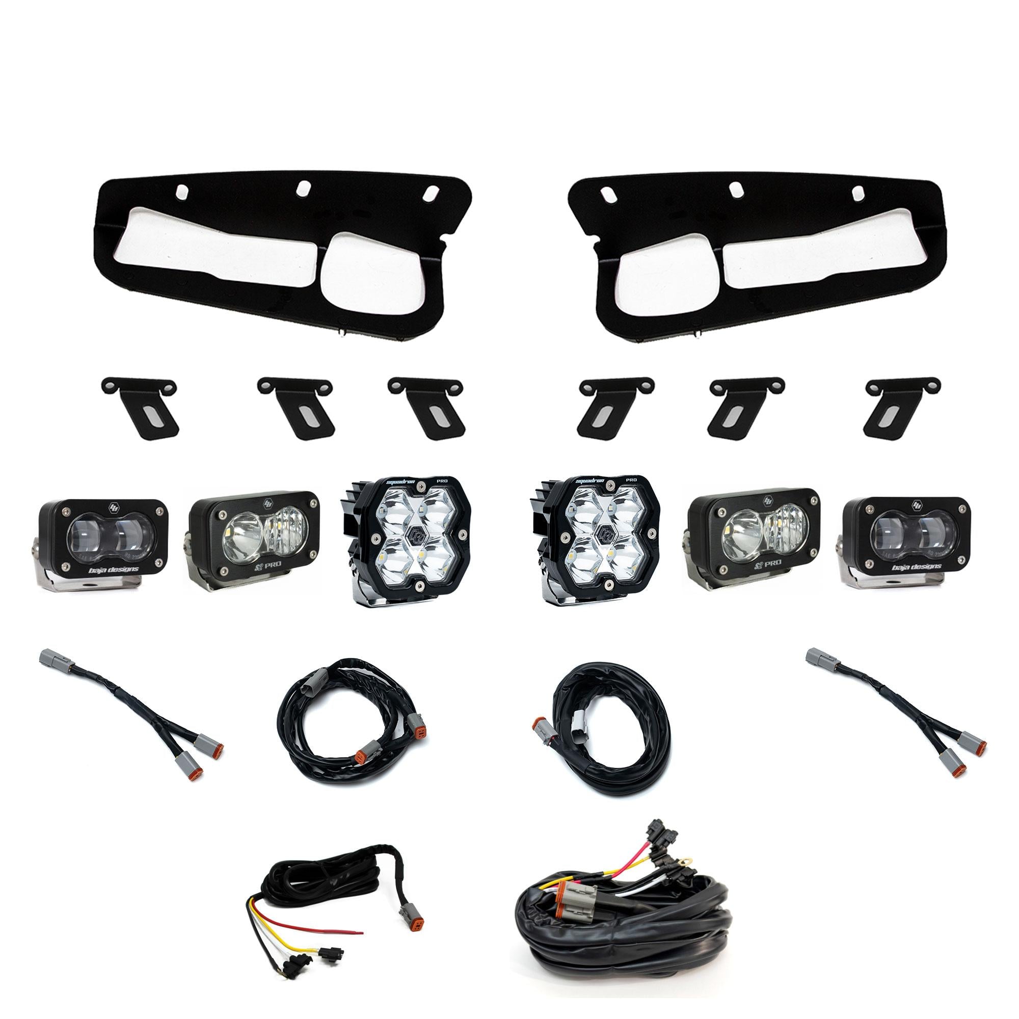 Squadron 2.0 Pro/S2 Pro/S2 Sae Pro Fog Pocket Light Kit Ford 2021-27 Bronco 2022-24 Bronco Raptor w/ Steel Bumper Clear Upfitter Baja Designs