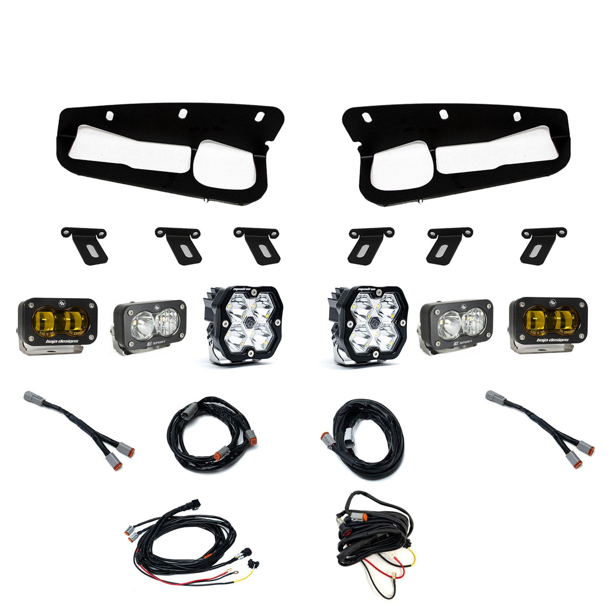 Squadron 2.0 Sport/S2 Sport/S2 Sae Sportman Fog Pocket Light Kit Ford 2021-27 Bronco 2022-24 Bronco Raptor w/ Steel Bumper Baja Amber Baja Designs