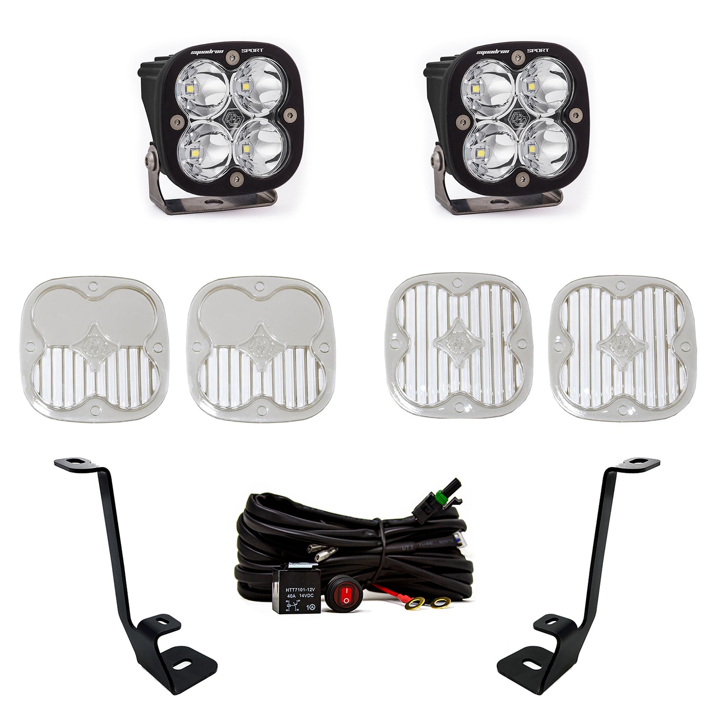 Squadron Sport A-Pillar Kit 21-23 F-150 (Spot; Clear; Toggle Wiring) Baja Designs