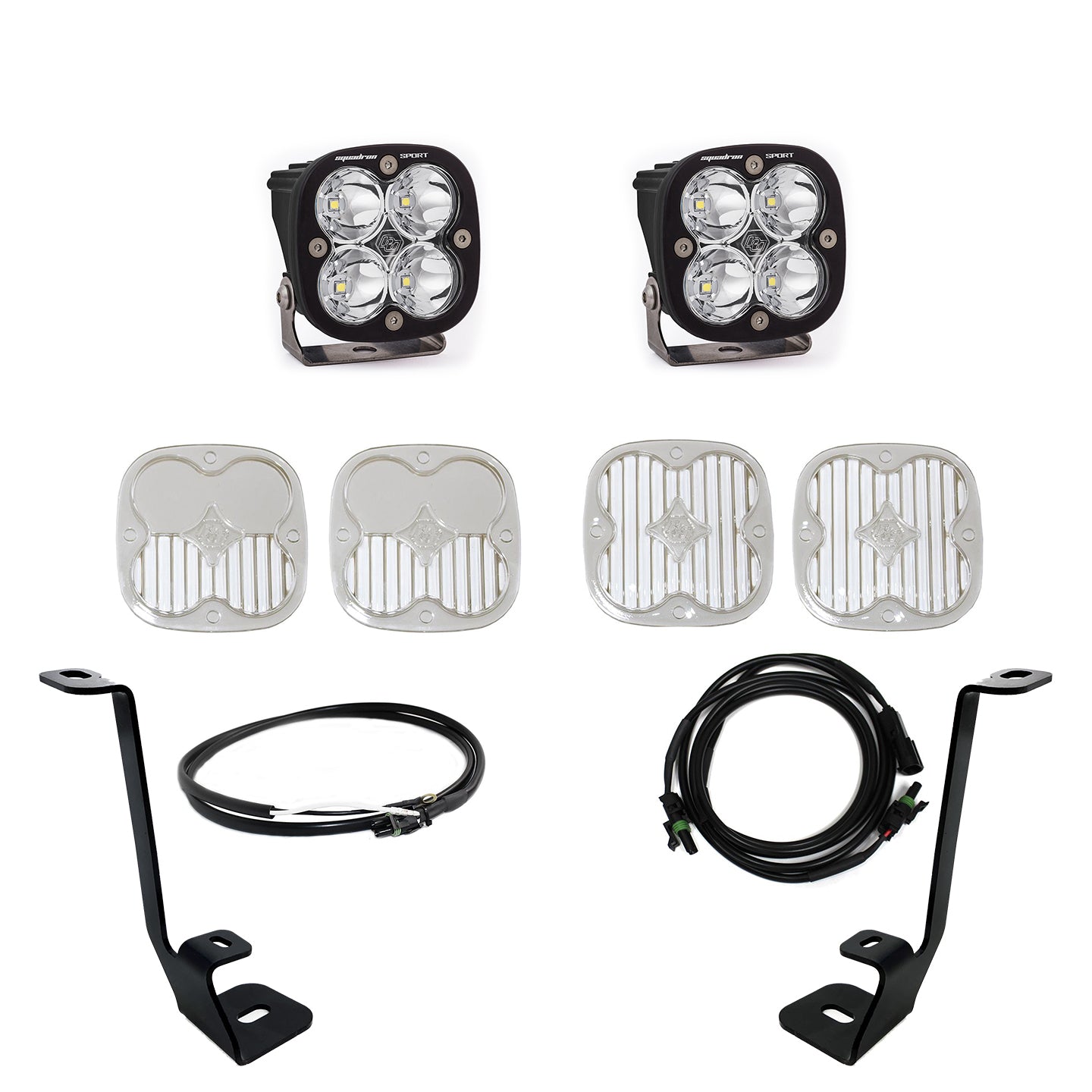 Squadron Sport A-Pillar Kit 21-23 F-150 (Spot; Clear; Upfitter Wiring) Baja Designs