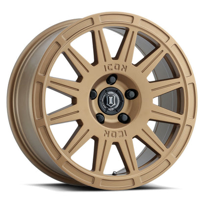 ICON Ricochet 17x8 5x100 38mm Offset 6in BS Satin Gold Wheel-LTW Motorsports