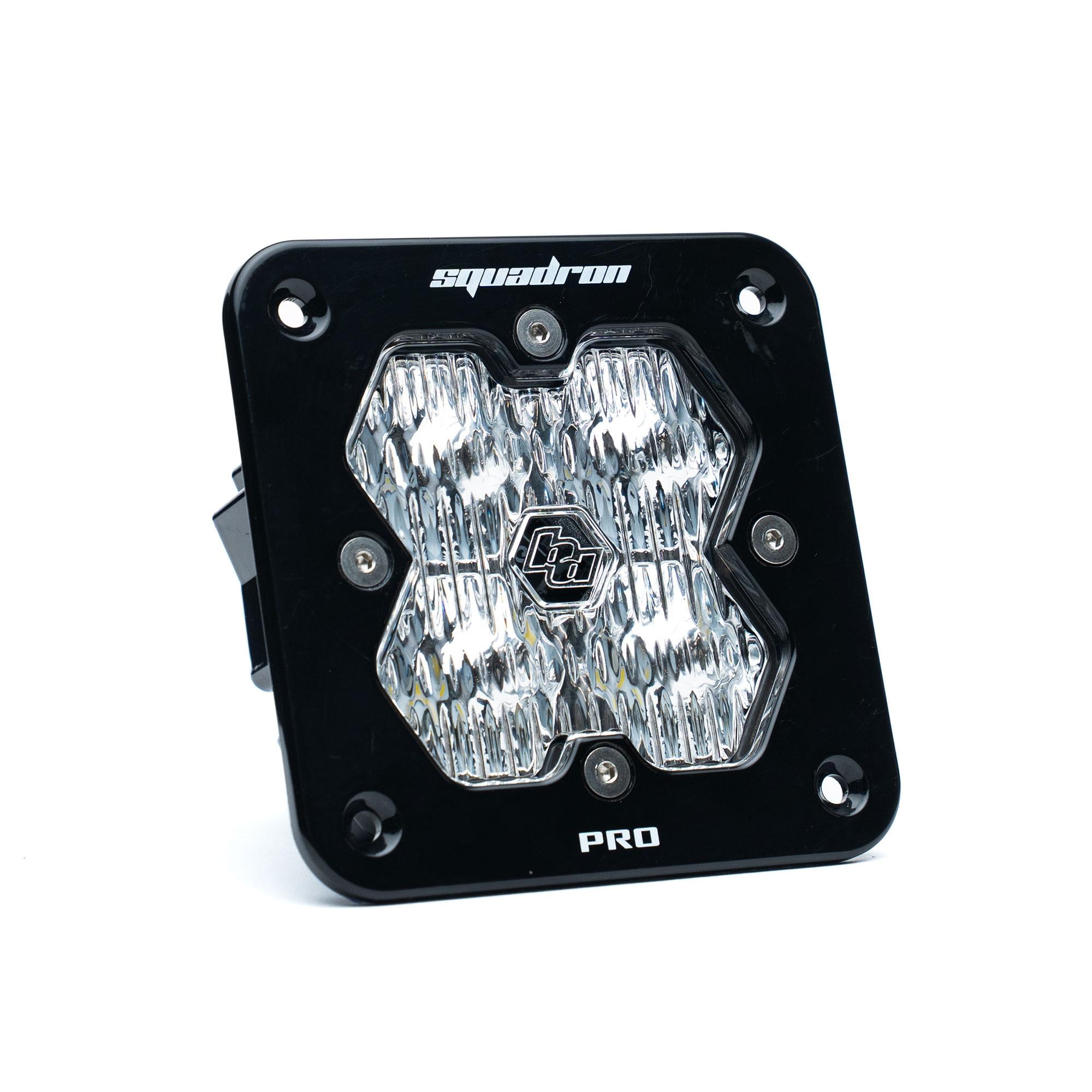 Squadron 2.0 Pro Black Flush Mount LED Auxiliary Light Pod Universal Clear Wide Cornering Baja Designs
