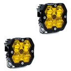 Squadron 2.0 Pro Black LED Auxiliary Light Pod Pair (No Harness) Universal Baja Amber Baja Designs
