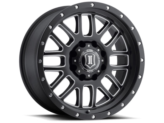 ICON Alpha 20x9 6x135 16mm Offset 5.625in BS 87.1mm Bore Satin Black/Milled Windows Wheel-LTW Motorsports