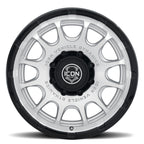 ICON Alloys Rancho 20x9 / 8x6.5 / 12mm / 5.5in BS Silver MACH w/ Gloss Black Lip