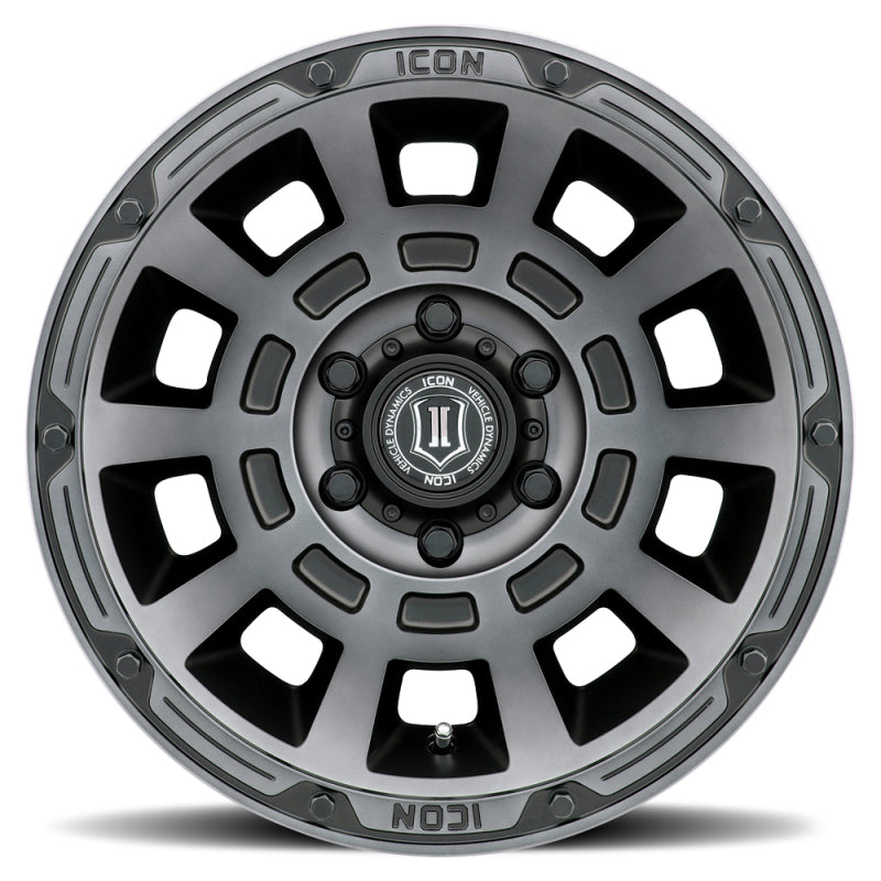 ICON Thrust 17x8.5 6x135 6mm Offset 5in BS Smoked Satin Black Tint Wheel-LTW Motorsports