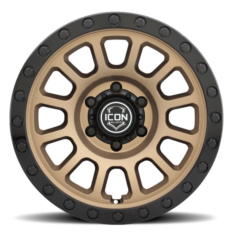 ICON Hulse 18x9 / 6x5.5 / 0mm / 5in BS Satin Bronze w/ Gloss Black Lip