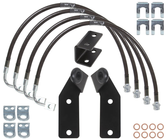 Carli 07-17 Jeep Wrangler Extended Brake Lines Guides And E-Brake Drop Bracket-LTW Motorsports