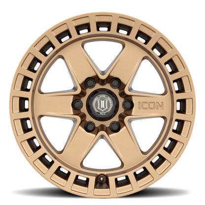 ICON Raider 17x8.5 6x135 6mm Offset 5in BS Satin Brass Wheel-LTW Motorsports