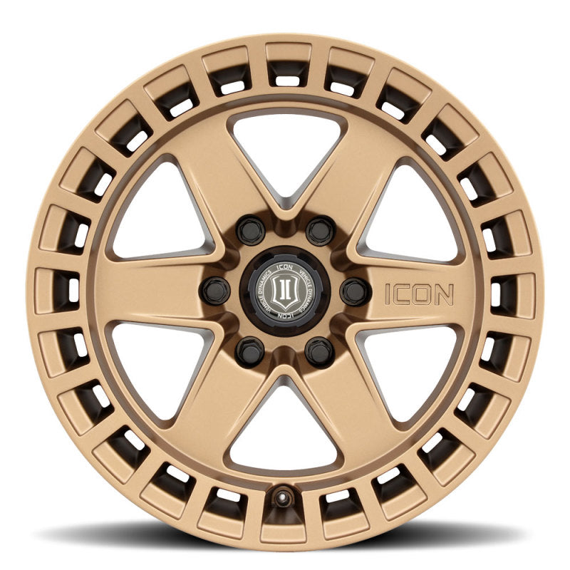 ICON Raider 17x8.5 6x5.5 0mm Offset 4.75in BS Satin Brass Wheel-LTW Motorsports