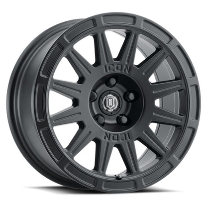 ICON Ricochet 15x7 5x100 15mm Offset 4.6in BS 56.1mm Bore Satin Black Wheel-LTW Motorsports