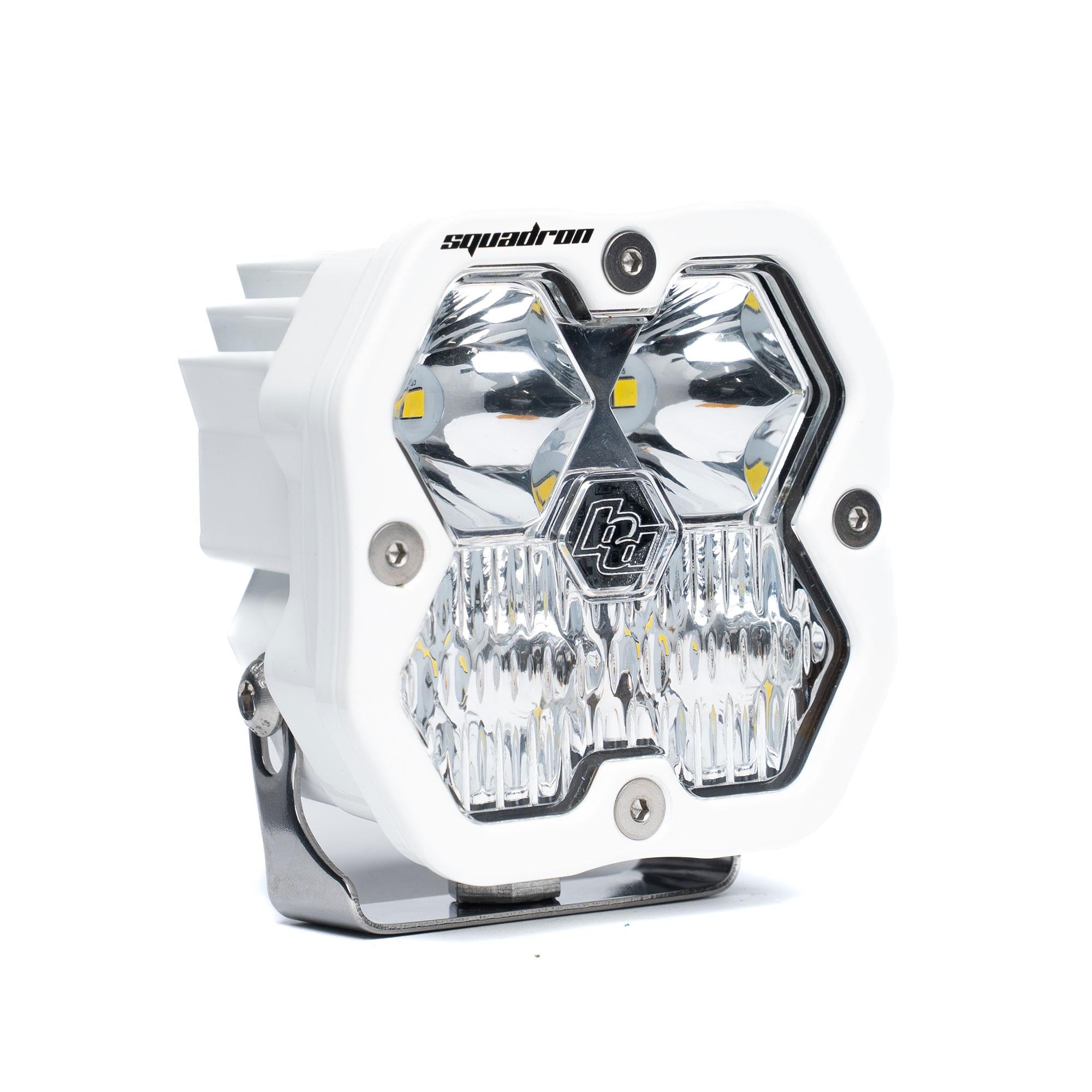 Squadron 2.0 Sport White Flush Mount LED Auxiliary Light Pod Universal Clear Driving/Combo Baja Designs