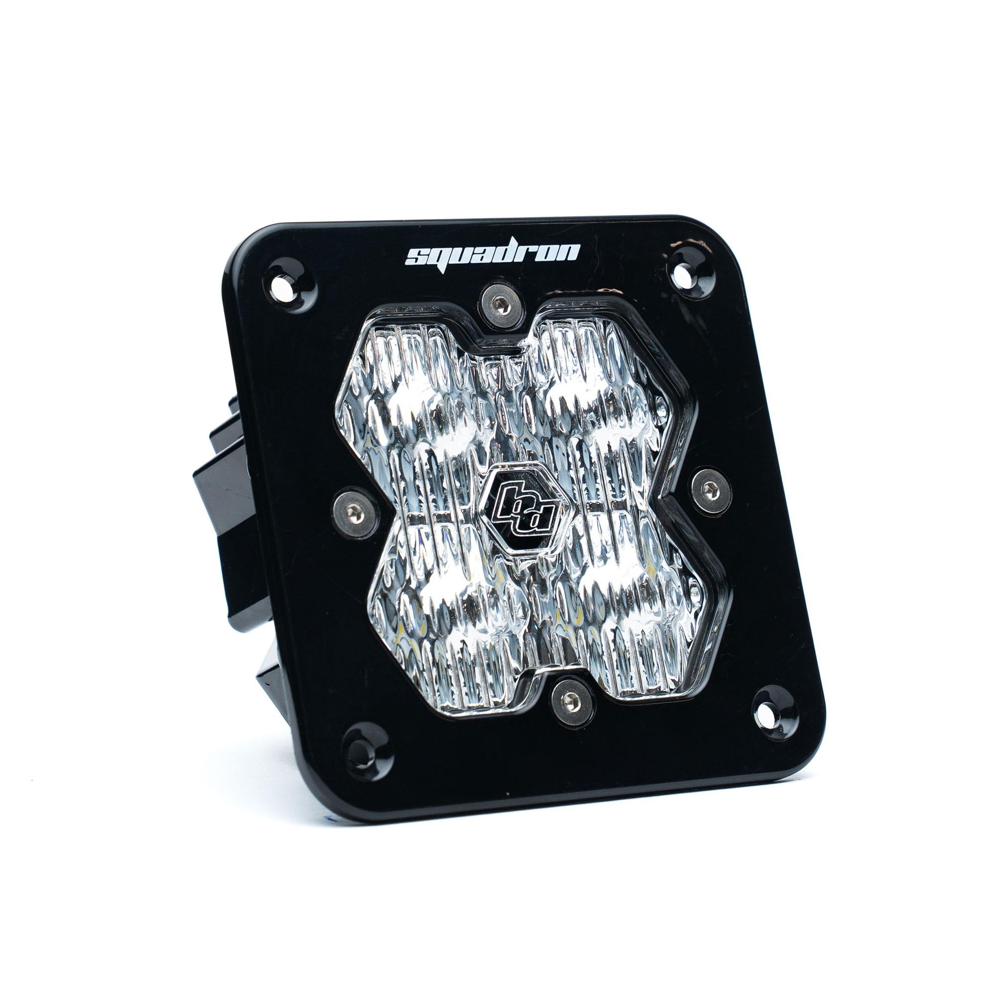 Squadron 2.0 Sport Black Flush Mount LED Auxiliary Light Pod Universal Clear Wide Cornering Baja Designs