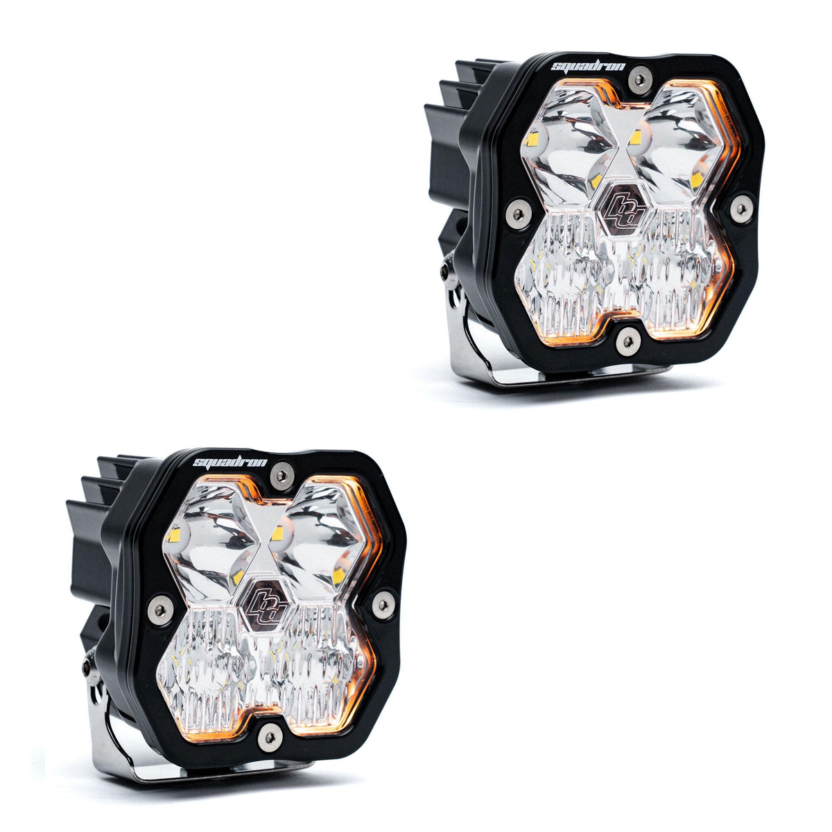 Squadron 2.0 Sport Black LED Auxiliary Light Pod Pair (No Harness) Universal Clear Baja Designs
