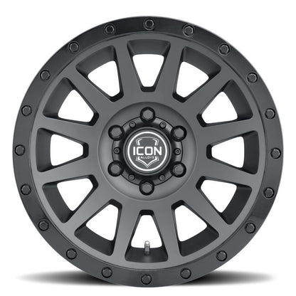 ICON Compression 17x8.5 6x5.5 25mm Offset 5.75in BS 95.1mm Bore Double Black Wheel-LTW Motorsports