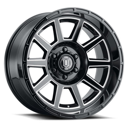 ICON Recoil 20x10 5x5 -24mm Offset 4.5in BS Gloss Black Milled Spokes Wheel-LTW Motorsports