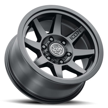 ICON Rebound 17x8.5 6x5.5 0mm Offset 4.75in BS 106.1mm Bore Satin Black Wheel-LTW Motorsports