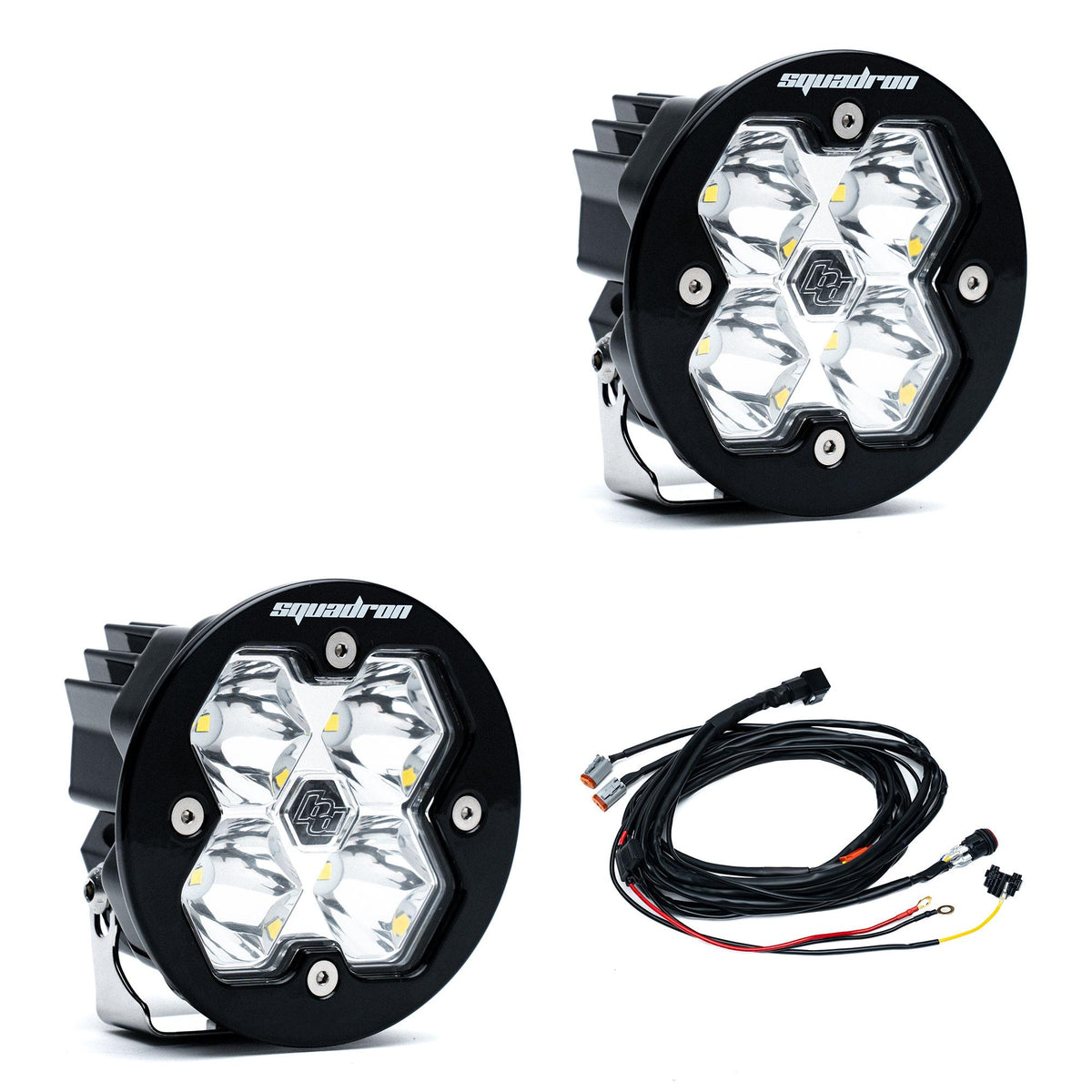Squadron-R 2.0 Sport Black LED Auxiliary Light Pod Pair Universal Clear Baja Designs