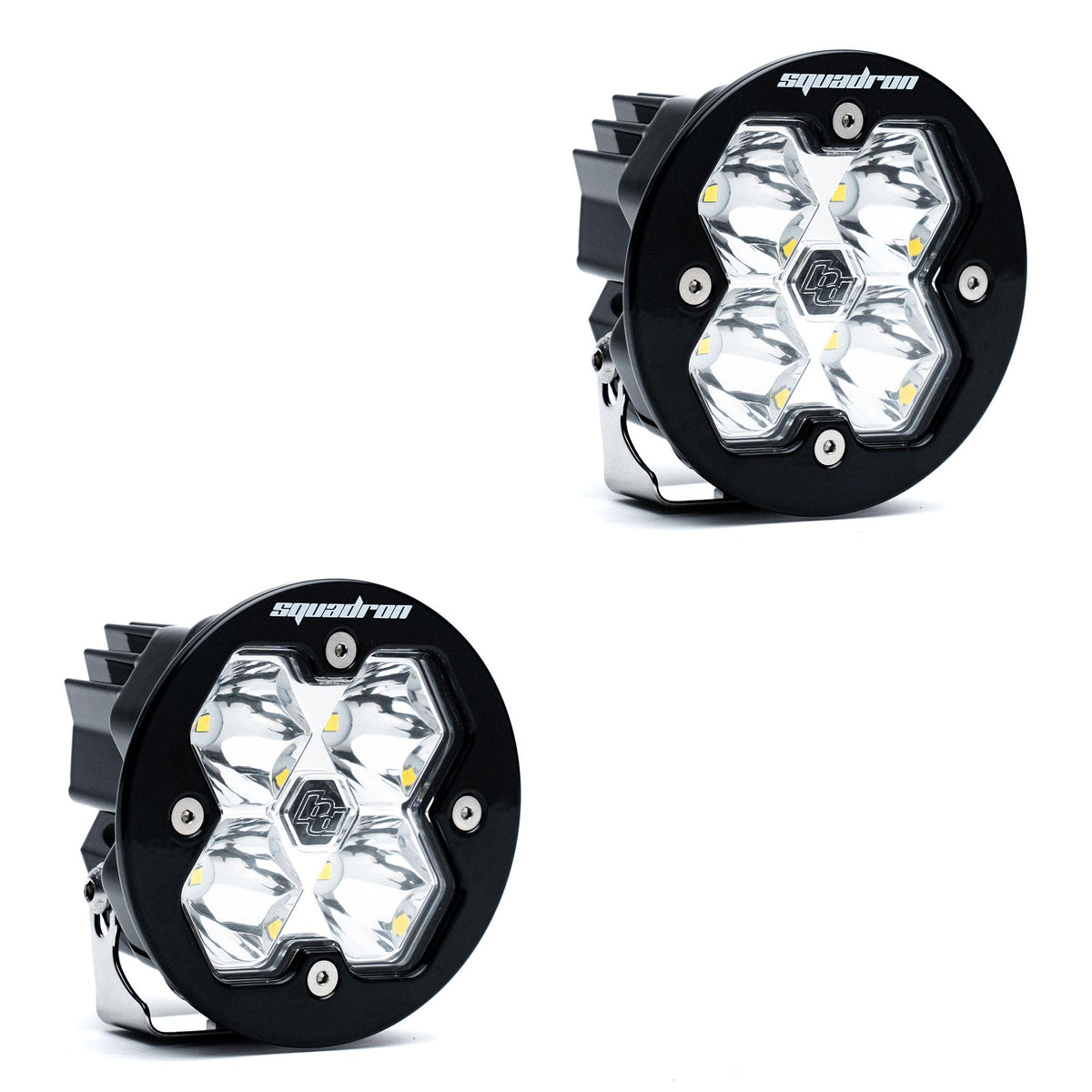 Squadron-R 2.0 Sport Black LED Auxiliary Light Pod Pair (No Harness) Universal Clear Baja Designs