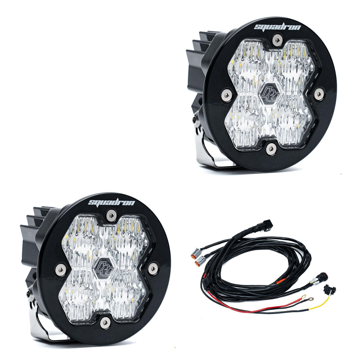 Squadron-R 2.0 Sport Black LED Auxiliary Light Pod Pair Universal Clear Baja Designs