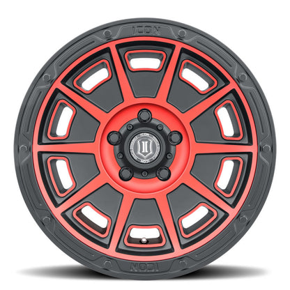 ICON Victory 17x8.5 6x120 0mm Offset 4.75in BS Satin Black w/Red Tint Wheel-LTW Motorsports
