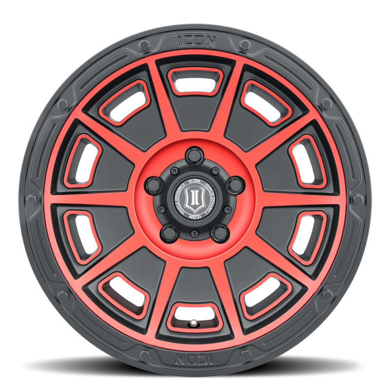 ICON Victory17x8.5 6x5.5 0mm Offset 4.75in BS Satin Black w/Red Tint Wheel-LTW Motorsports