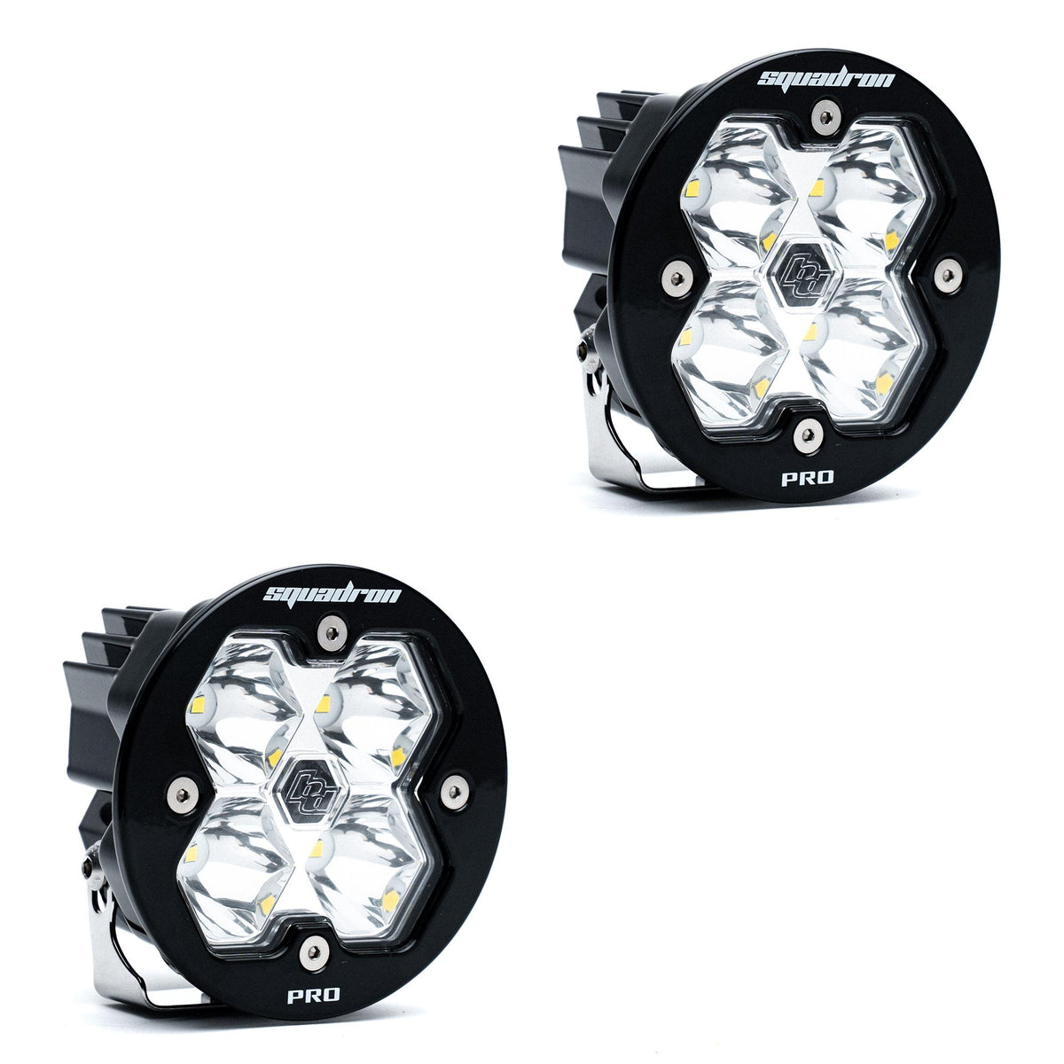 Squadron-R 2.0 Pro Black LED Auxiliary Light Pod Pair (No Harness) Universal Clear Baja Designs