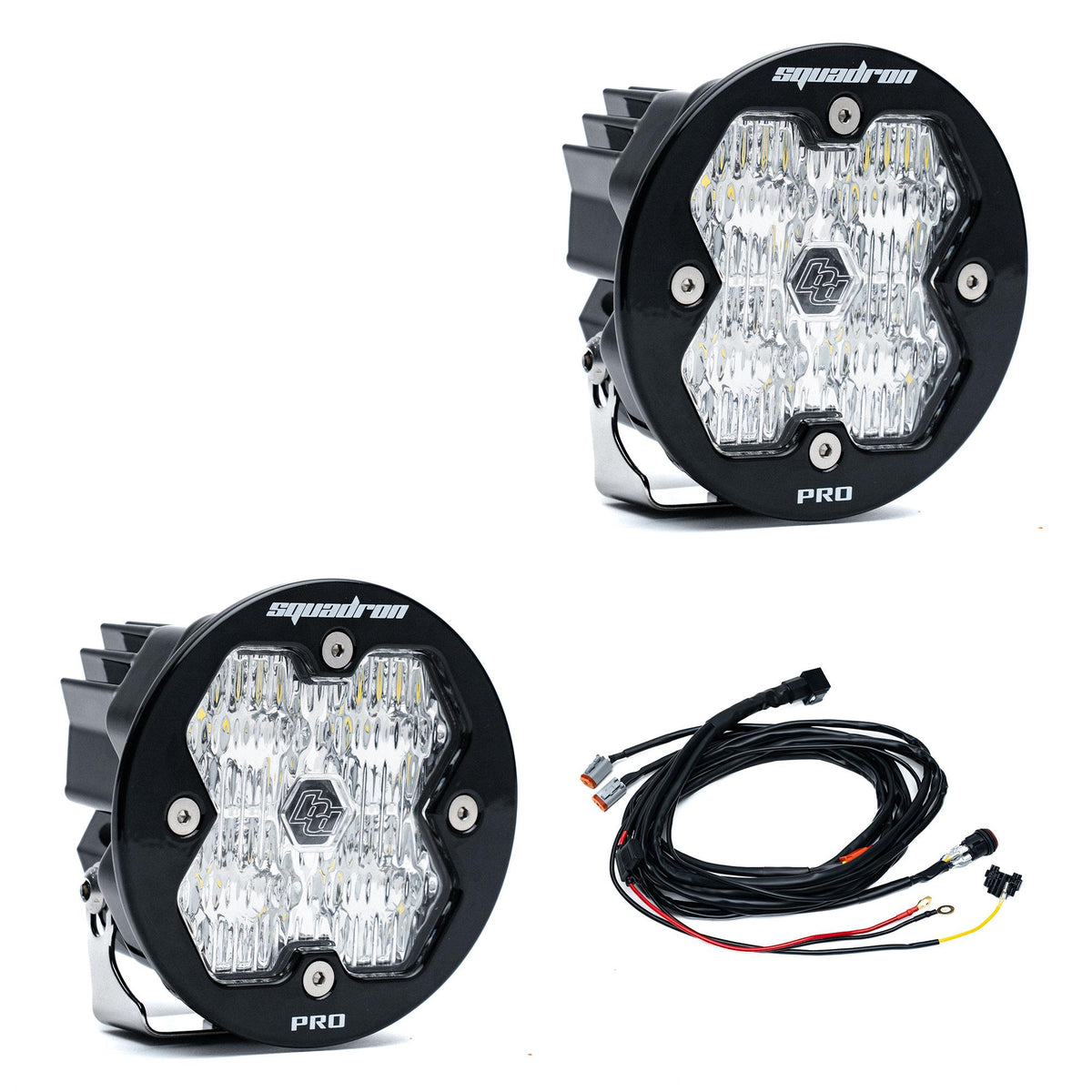 Squadron-R 2.0 Pro Black LED Auxiliary Light Pod Pair Universal Clear Baja Designs