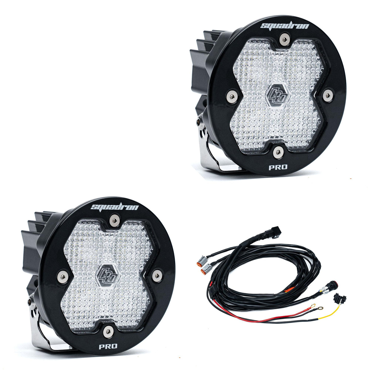 Squadron-R 2.0 Pro Black LED Auxiliary Light Pod Pair Universal Clear Baja Designs