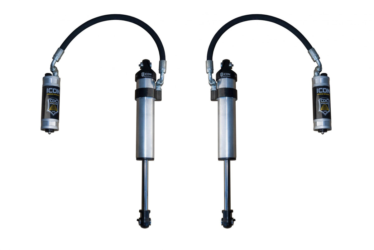 2003-2024 Toyota 4Runner 2005-2023 Toyota Tacoma 2007-2014 Toyota FJ Cruiser Front 2.5 Vs Stock Width Remote Reservoir W/CDCV Secondary Shocks Pair Icon Vehicle Dynamics