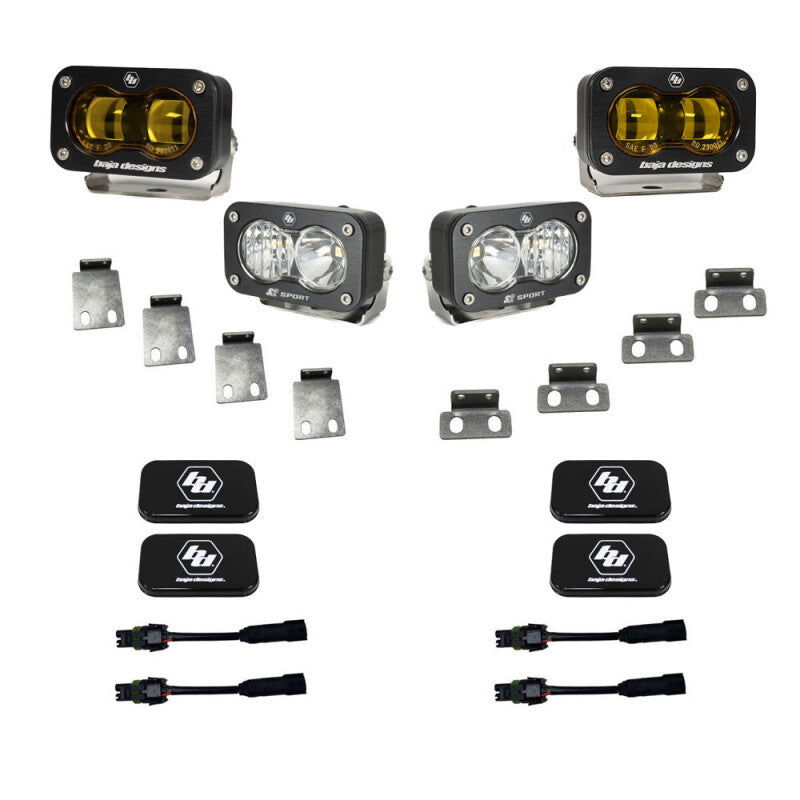 Baja Designs 21+ Ford Raptor/Bronco S2 SAE Pro Fog Pocket Light Kit Clear