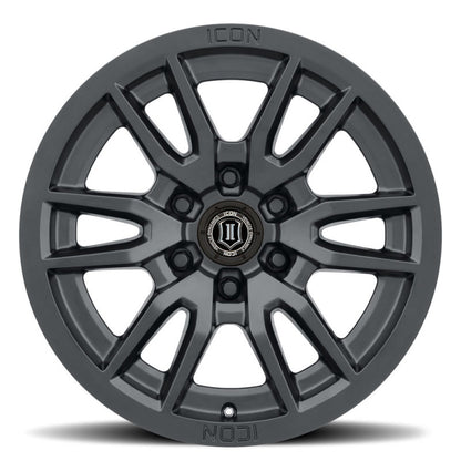 ICON Vector 6 17x8.5 6x135 6mm Offset 5in BS 87.1mm Bore Satin Black Wheel-LTW Motorsports