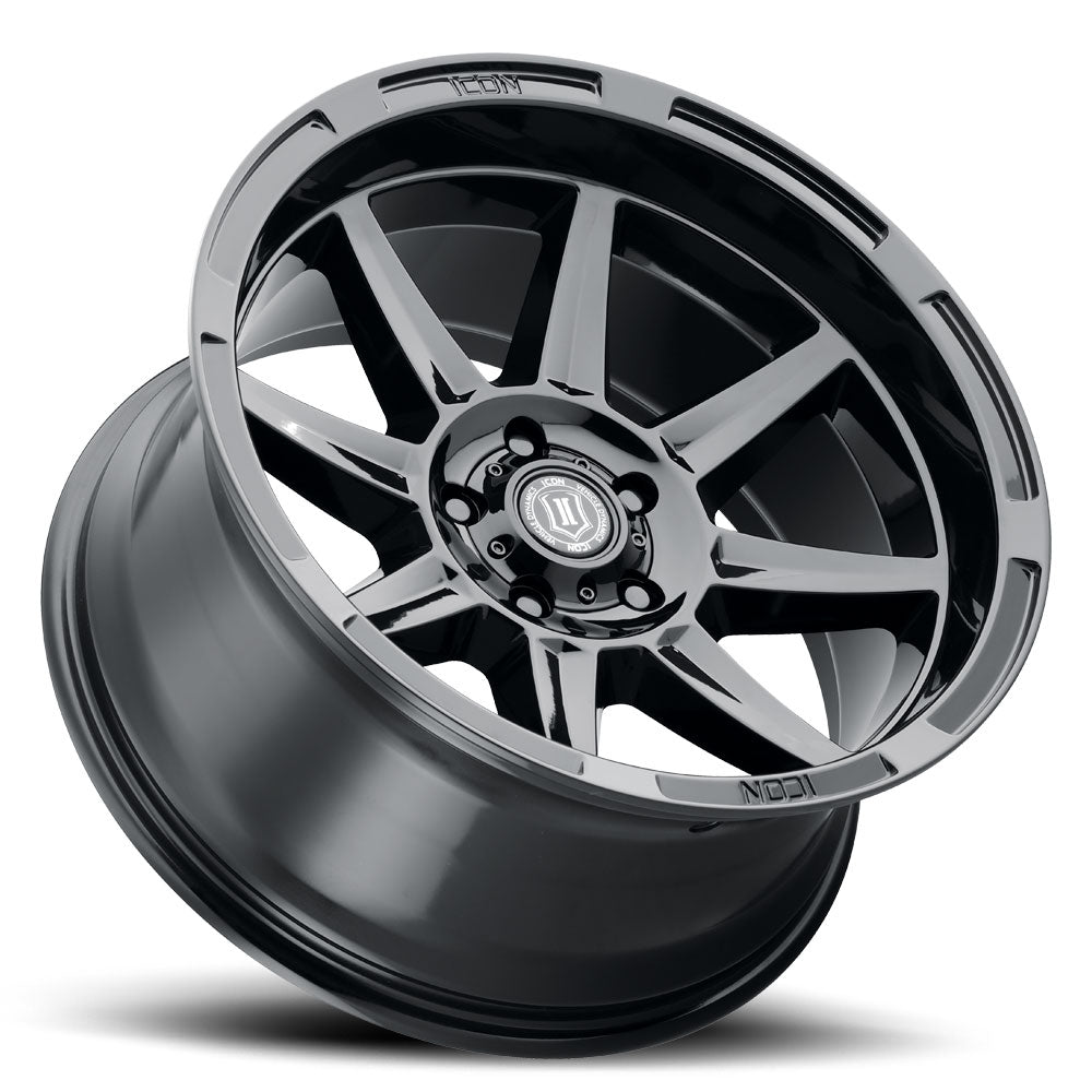 Bandit 20X10 / 6 X 5.5 / -24MM / 4.5 Inch Back Space Gloss Black, ICON Alloys
