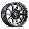 Recoil 20 X 10 / 6 X 5.5 / -24 MM / 4.5 Inch Back Space Gloss Black W/ Milled Windows, ICON Alloys