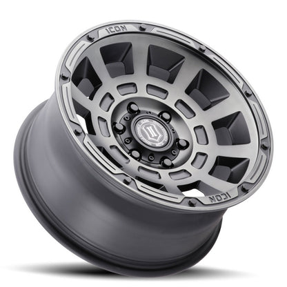 ICON Thrust 17x8.5 5x150 25mm Offset 5.75in BS Smoked Satin Black Tint Wheel-LTW Motorsports