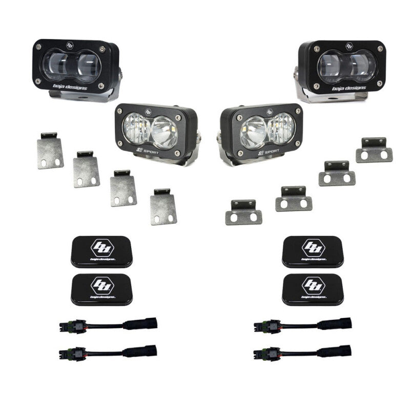 Baja Designs 21+ Ford Raptor/Bronco S2 SAE Pro Fog Pocket Light Kit Clear