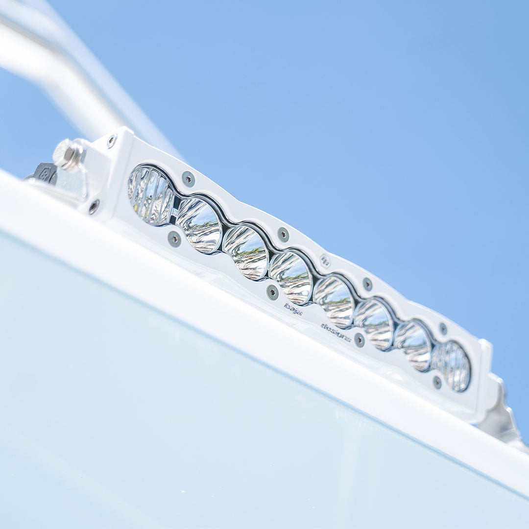 S8 White Straight LED Light Bar (10 Inch; Driving/Combo; Clear) Baja Designs