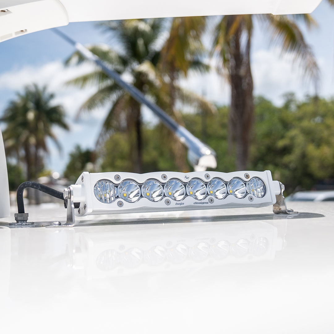 S8 White Straight LED Light Bar (10 Inch; Driving/Combo; Clear) Baja Designs