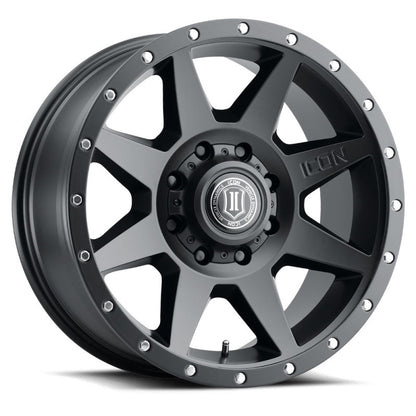 ICON Rebound 20x9 8x170 6mm Offset 5.25in BS Satin Black Wheel-LTW Motorsports