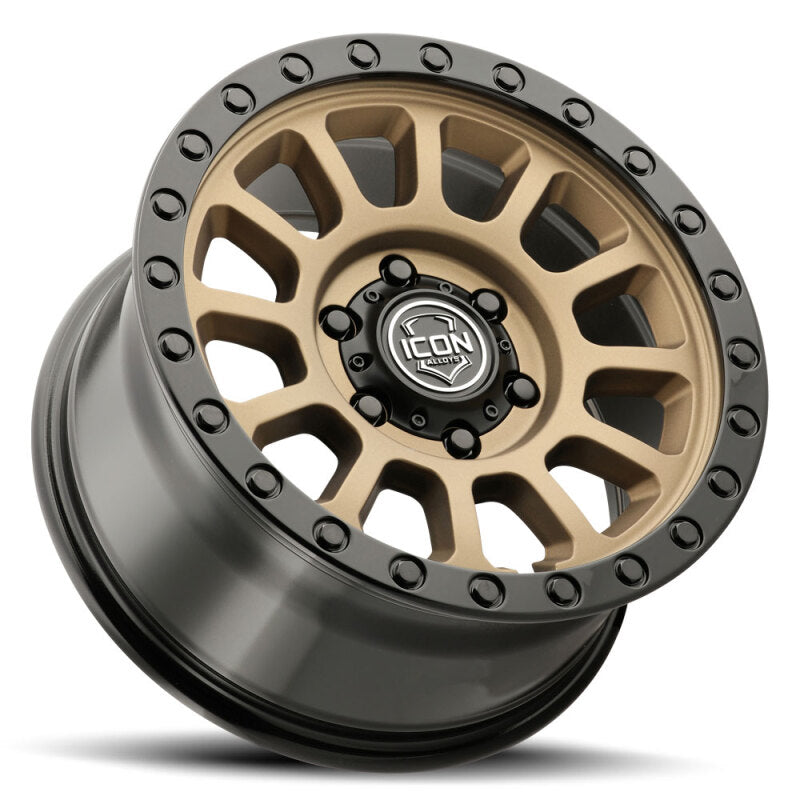 ICON Hulse 17x8.5 / 6x5.5 / 25mm / 5.75in BS Satin Bronze w/ Gloss Black Lip