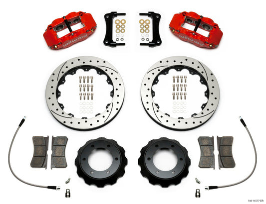 Wilwood Narrow Superlite Red 6R Front Kit 12.88in Drilled Rotor w/ Lines 05-15 Toyota Tacoma-LTW Motorsports