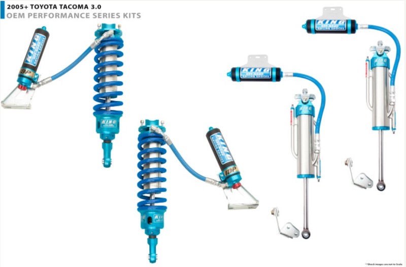 King Shocks 2005+ Toyota Tacoma (6 Lug) Frt Stg 3 Kit 3.0 Dia Res Coilover w/Adj/Int Bypss (Pair)-LTW Motorsports