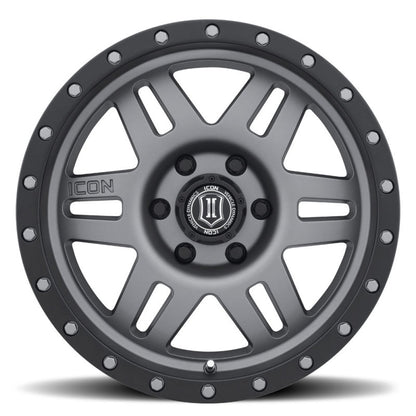 ICON Six Speed 17x8.5 6x5.5 25mm Offset 5.75in BS 108.1mm Bore Titanium Wheel-LTW Motorsports