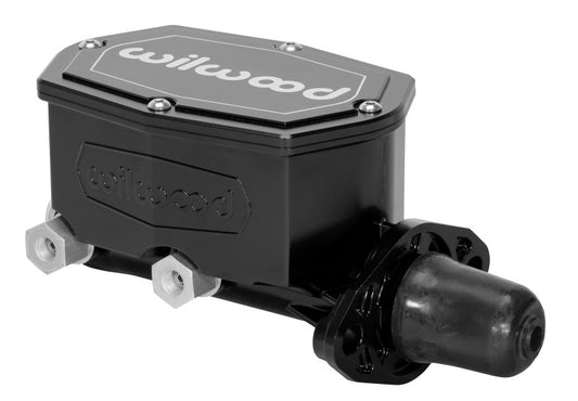 Wilwood Compact Tandem Master Cylinder - 1.12in Bore - w/Pushrod (Black)-LTW Motorsports