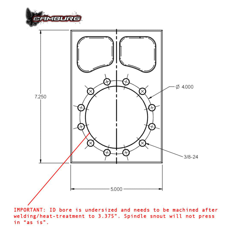 Camburg 4130 TT Bolt-on Spindle Snout Block-LTW Motorsports