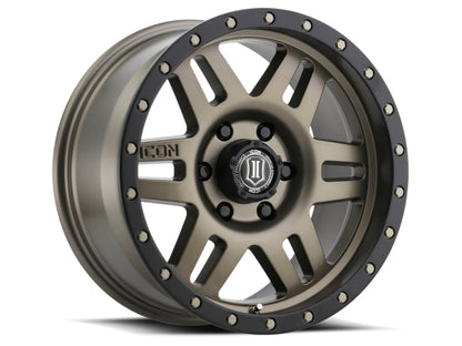 ICON Six Speed 17x8.5 5x5 -6mm Offset 4.5in BS 94mm Bore Bronze Wheel-LTW Motorsports