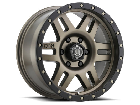ICON Six Speed 17x8.5 5x5 -6mm Offset 4.5in BS 94mm Bore Bronze Wheel-LTW Motorsports