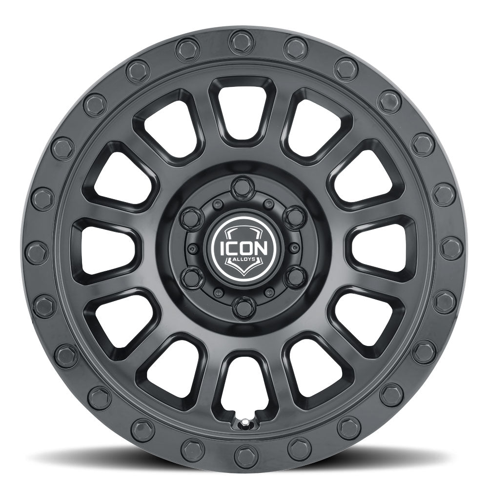 Hulse 17 X 8.5 / 5 X 150 25MM Offset 5.75 Inch Back Space Double Black, ICON Alloys