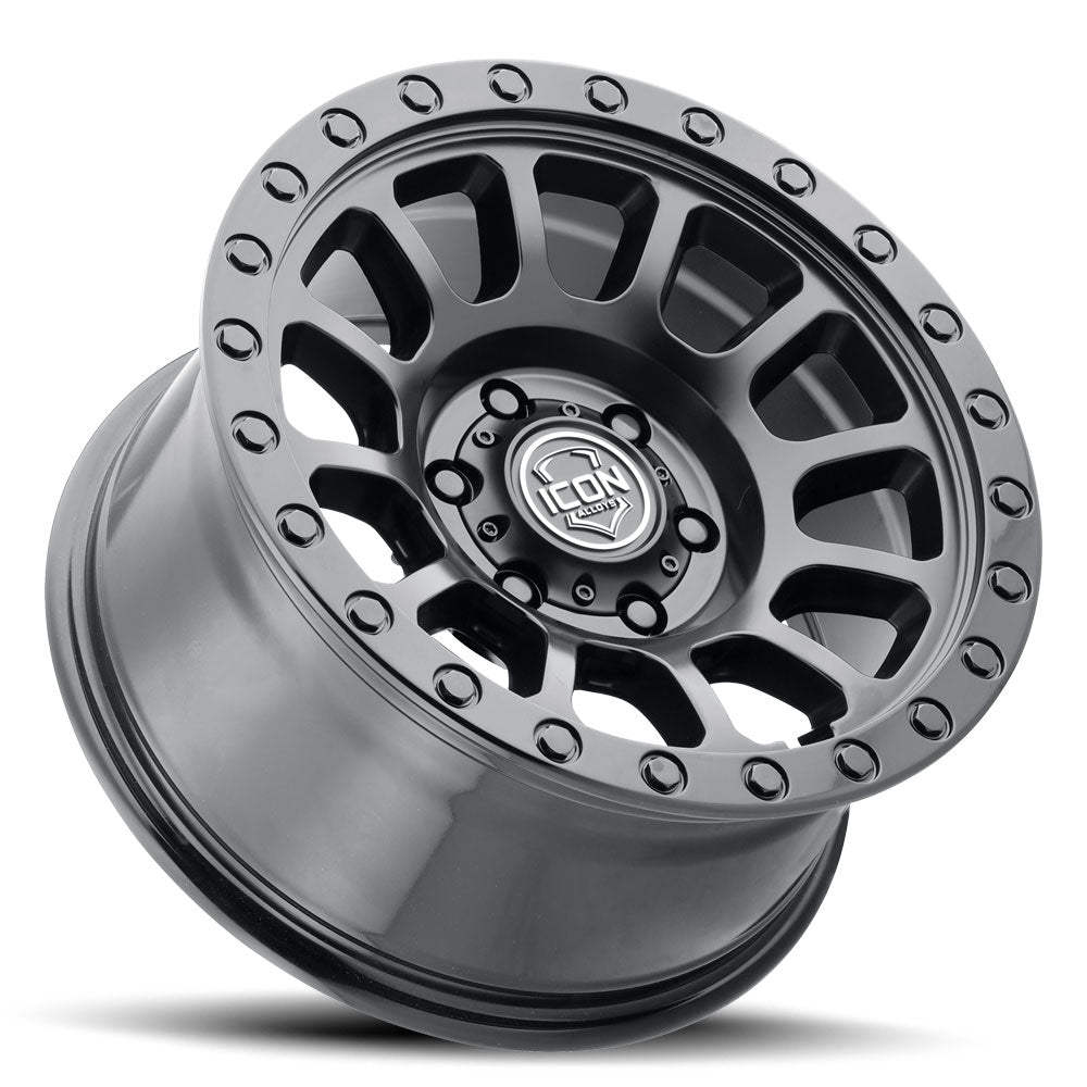 Hulse 17 X 8.5 / 5 X 150 25MM Offset 5.75 Inch Back Space Double Black, ICON Alloys