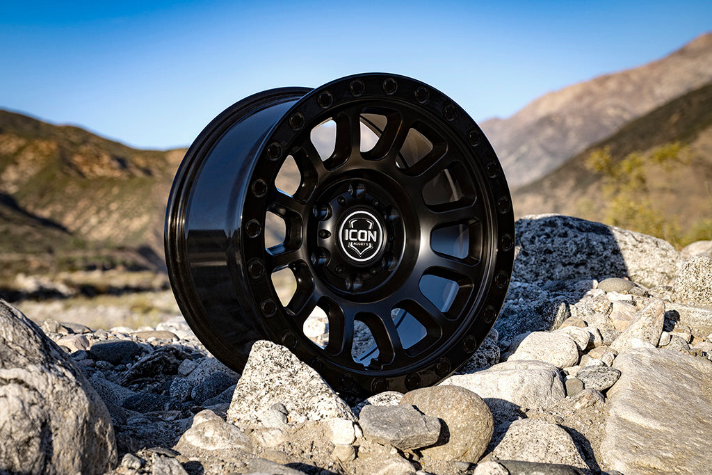 Hulse 17 X 8.5 / 6 X 135 6MM Offset 5 Inch Back Space Double Black, ICON Alloys